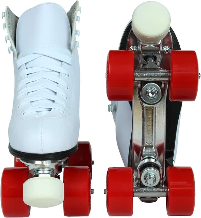 Detalle de Epic Skates Classic White Roller Skates with Red Wheels