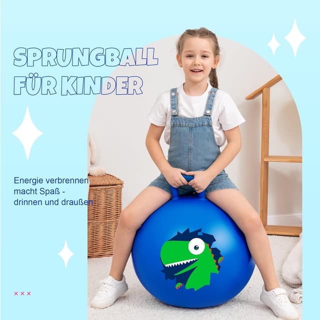 Detalle 2 de Hüpfball 45 cm mit Griff für Kinder