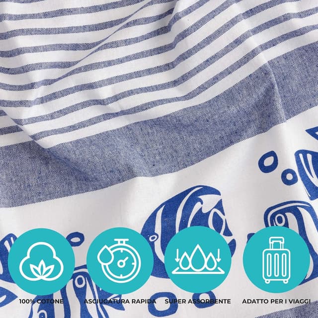 Detalle 2 de Baroni Home telo mare 90x170 cm