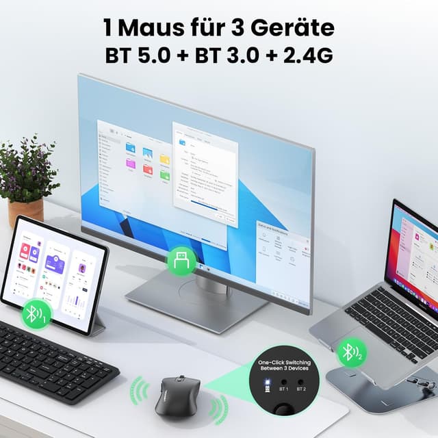 Detalle 2 de TECKNET Bluetooth Maus 4800 DPI đź–±
