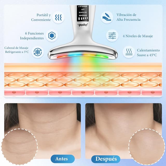 Thumbnail 2 de jinpink Masajeador Facial Eléctrico 6 modos LED