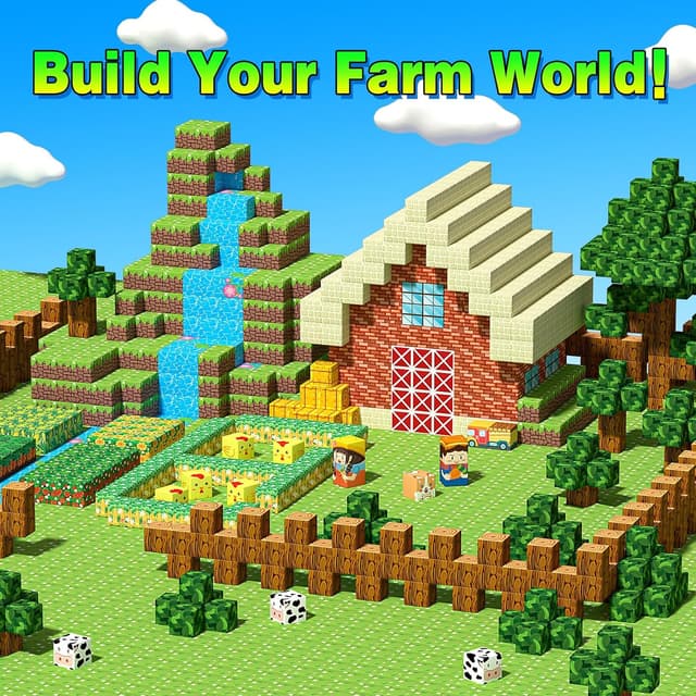 Detalle 2 de Mini Magnetic Blocks Farm Magnetic Building Cubes Set (40 Pieces) with Portable Iron Box