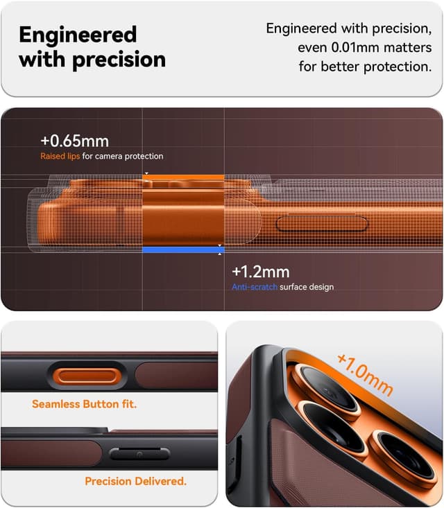 Thumbnail 6 de Peerock X Fold Stand Case for iPhone 17 Pro with MagSafe (Nano TechWoven, 16FT Drop Protection) — Ochre