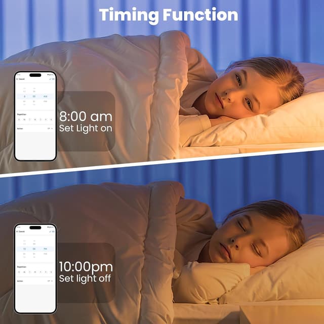 Detalle de ACELUO Smart App COB LED Streifen Warmweiß (dimmbar, Timer), 8 mm, 5 m – 3000K für Küche, Schlafzimmer & Wohnzimmer