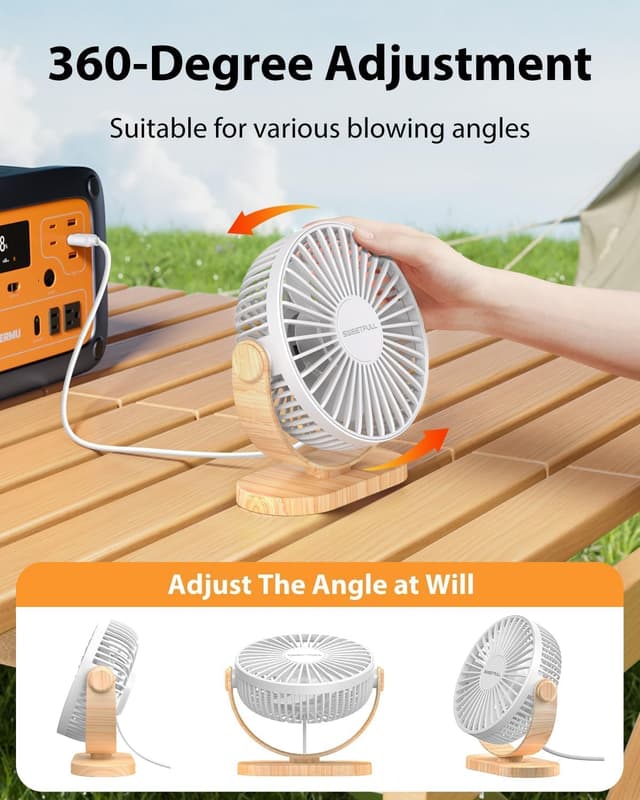 Thumbnail 2 de SWEETFULL Desk Fan 3-Speed USB Quiet Mini