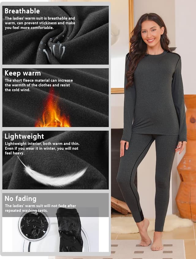 Detalle de Terecey Intimo Termico Donna completo: maglia a maniche lunghe e leggings caldi