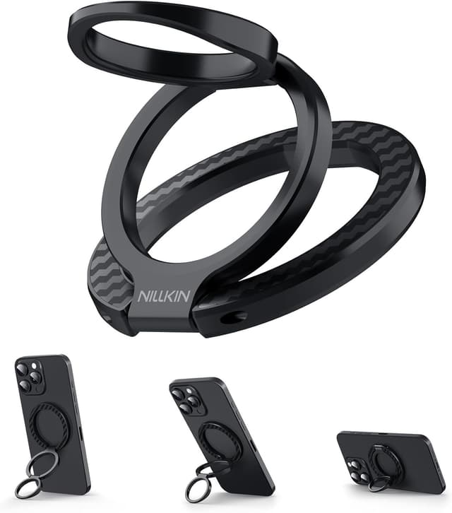 Detalle de Nillkin MagSafe Halterung Ring mit 360°-Drehung und Kickstand – magnetischer Stand & Fingerhalter aus Aramidfaser