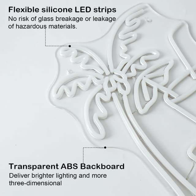 Detalle 2 de SIGNSHIP Palme Neon Schild „Drink“ – LED-Neon für Home Bar, Bierbar & Party-Deko