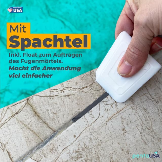 Detalle 1 de PENTAUSA Fugenmörtel Fugenreparatur Set für Fliesenfugen