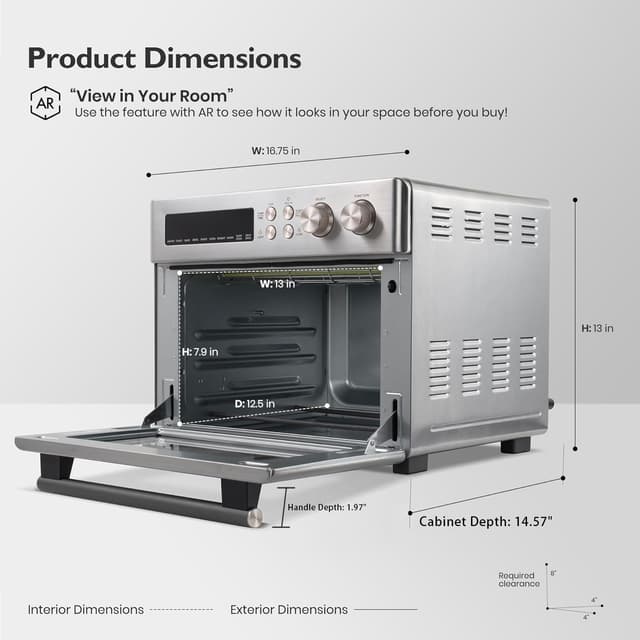 Detalle 2 de VAL CUCINA Infrared Air Fryer Toaster Oven 6-slice ๐