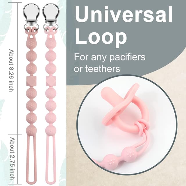 Thumbnail 3 de Kowlone Silicone Pacifier Clip 1-piece Quartz Pink