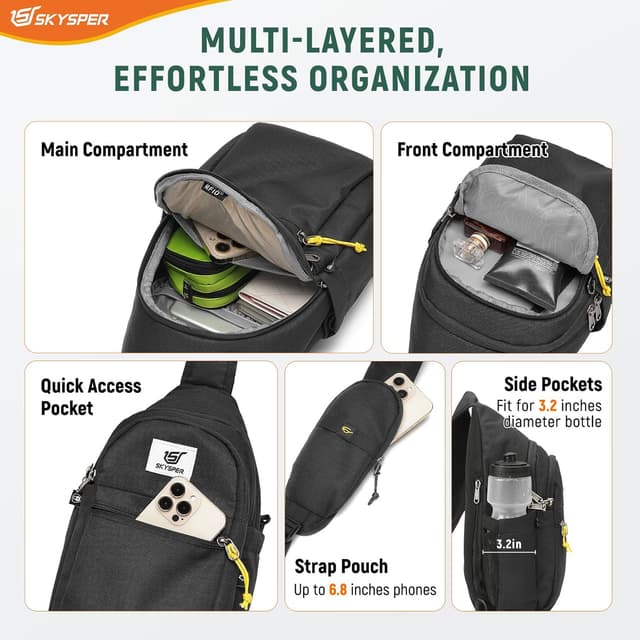 Detalle 2 de SKYSPER Brusttasche Klein Sling Bag Leicht