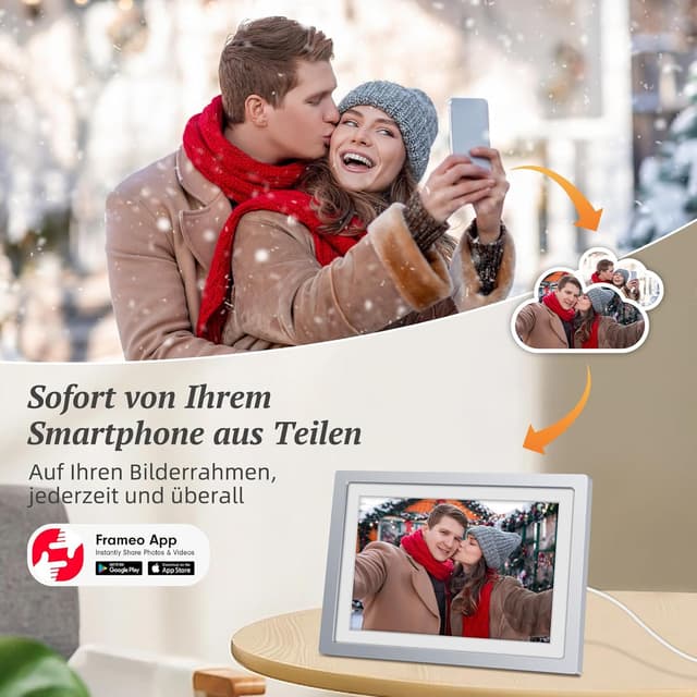 Detalle de Apveelveer Digitaler Bilderrahmen 10,1 Zoll WLAN