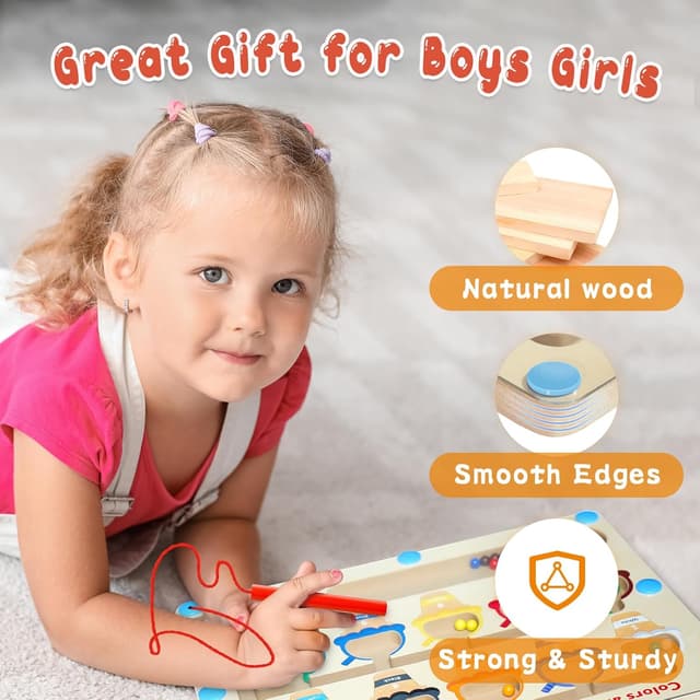 Detalle de Nawchedo Labyrinthe magnétique de couleurs et de chiffres (1 à 10) pour 3-5 ans