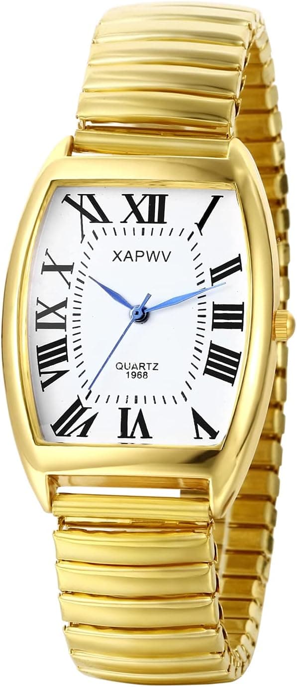 Detalle de Avaner Uhren Damen Rechteckig Stretchband – elastische Armbanduhr mit großen Ziffern