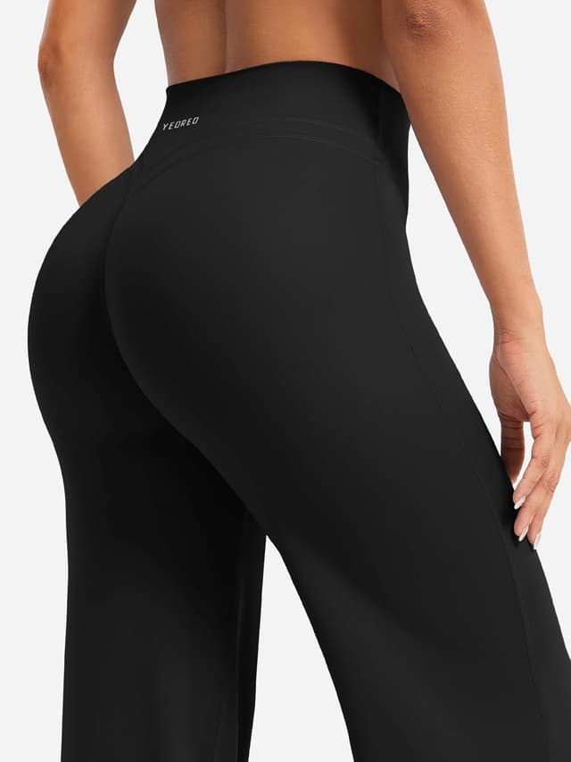 Detalle de YEOREO Straight Leggings für Damen mit hoher Taille, nahtlos & Blickdicht