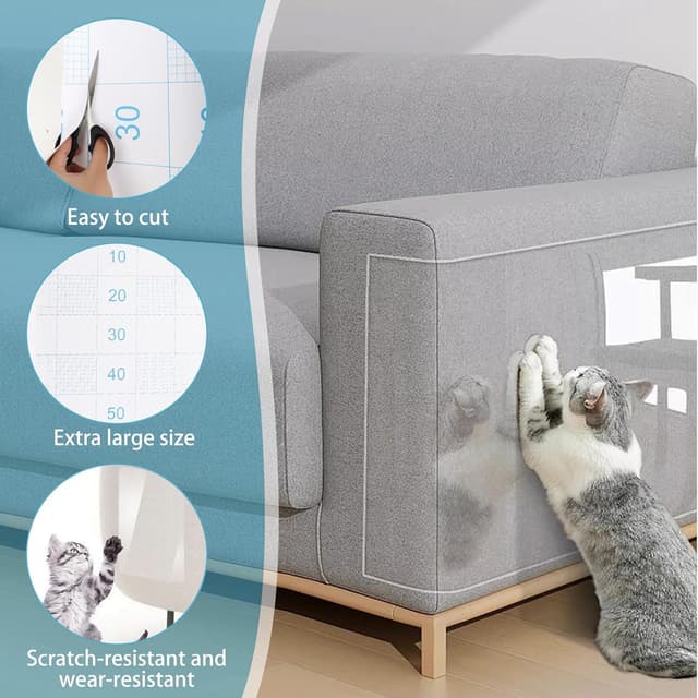 Detalle de Pellicola antigraffio trasparente Luziyun 43 cm x 5 m per gatti e cani