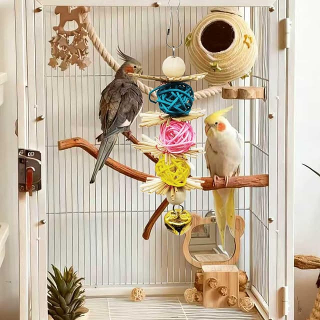 Thumbnail 4 de 2 Pcs Bird Toys for Parrots Shredding Toy Corn Cob