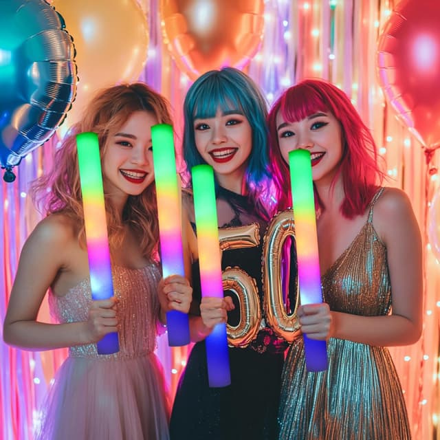 Detalle 2 de GDHZWTMY 36 Pack LED Foam Glow Sticks (3 Flash Modes) Party Supplies