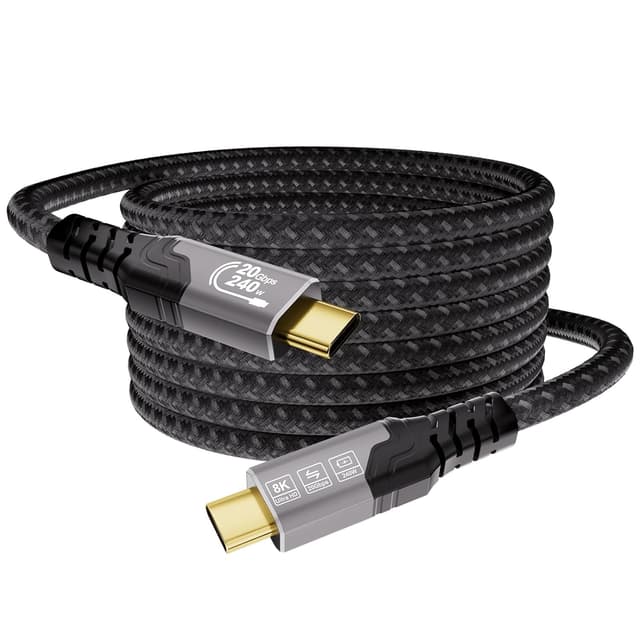 Detalle de ZIKNYDO USB C to USB C cable 5m, 20Gbps
