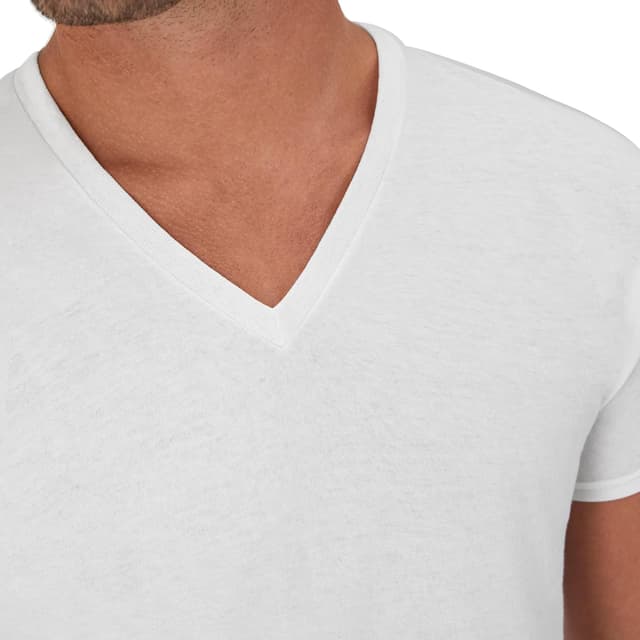Detalle de Hanes Men’s V-Neck Cotton Moisture-Wicking Undershirt 12-Pack