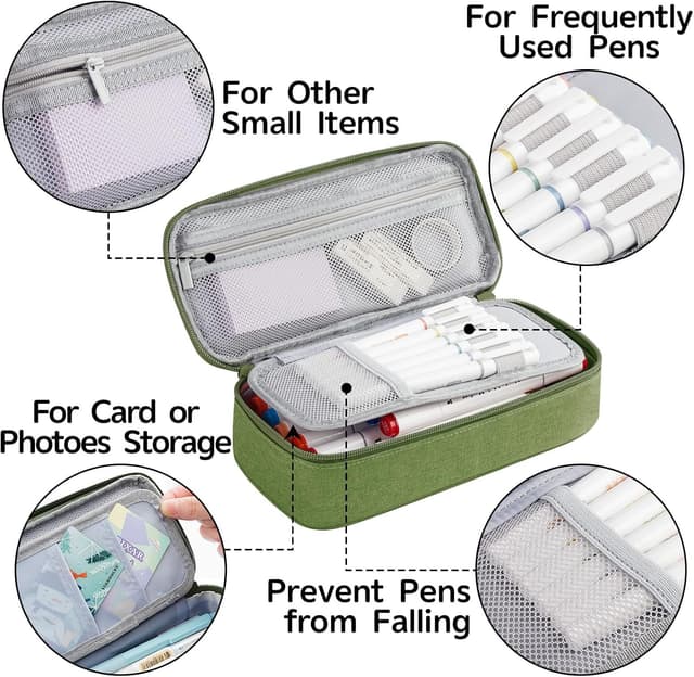 Detalle 2 de WEMATE large pencil case 9 x 4.3 x 2.4in