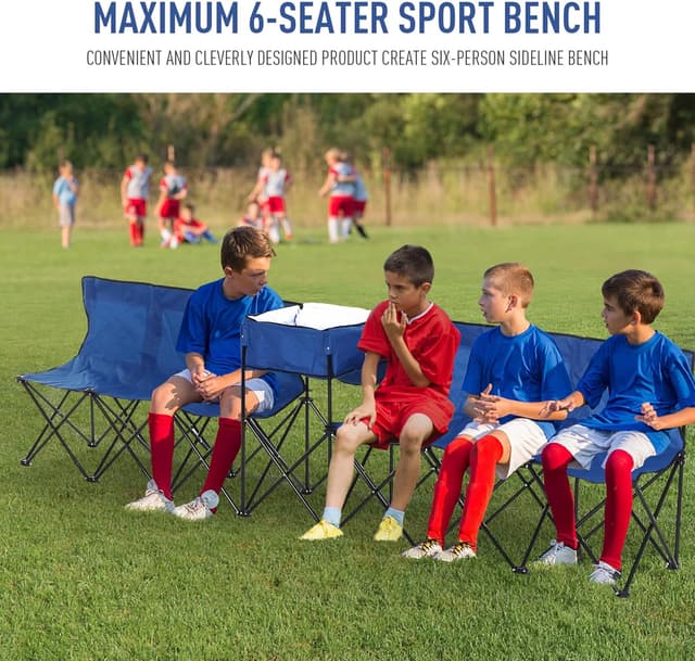 Thumbnail 6 de Outsunny 6‑Seat Folding Sports Bench with Cooler Bag 💺