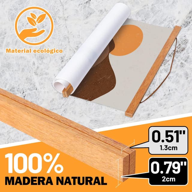 Detalle de Benjia Posterleiste 45 cm Holz Magnetleiste