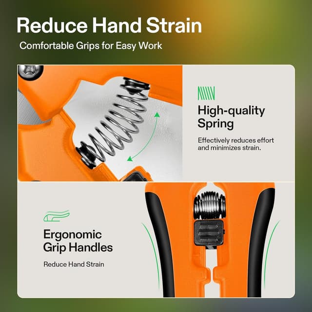 Detalle 2 de VIVOSUN Tijeras de Jardinería 6,5" 🌿 - Podadora Manual