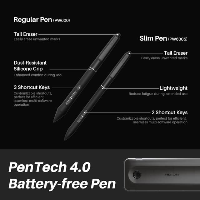 Detalle de Huion Kamvas Pro 27 4K UHD Drawing Tablet with Screen (PenTech 4.0, 27-inch, Adobe RGB 98%)