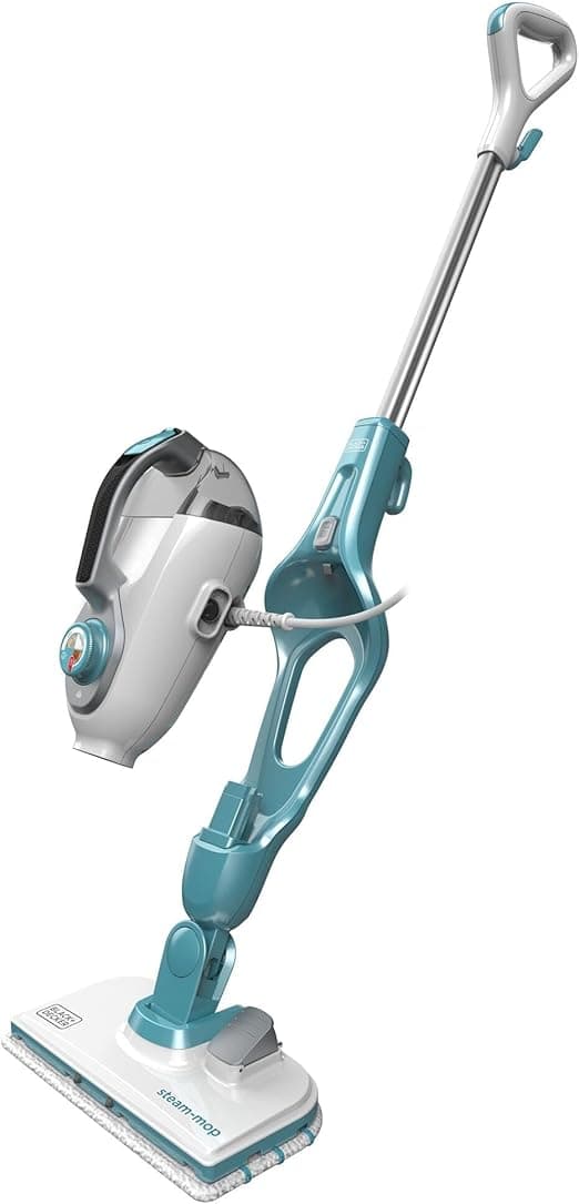 Imagen de BLACK+DECKER Mopa a Vapor 1300W, 12 Accesorios, Blanco/Azul 🌬 en OfertitasTOP