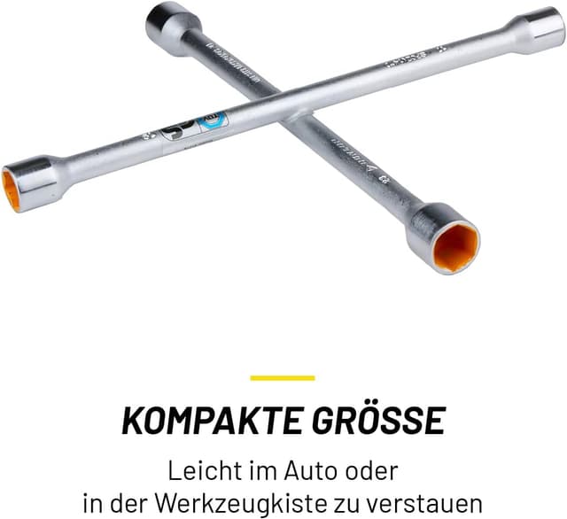 Detalle 2 de DUNLOP Wagenkreuz Kreuzschlüssel für PKW – Kreuzschlüsse passend für 17–19–21–23 mm
