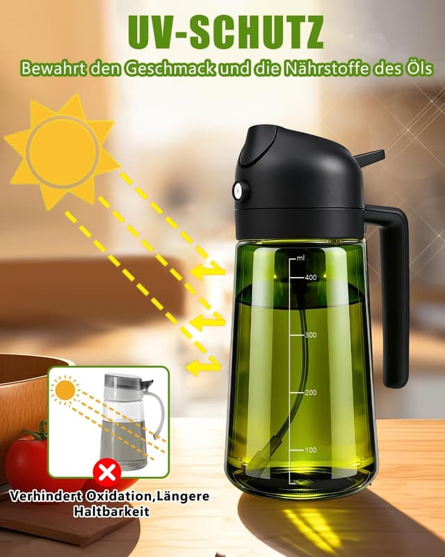 Thumbnail 6 de MRUN BONE 2-in-1 Ölsprüher (470 ml) mit UV-Schutz – zum Sprühen oder Ausgießen von Speiseöl für Airfryer & Küche