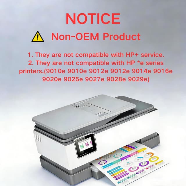 Detalle de 962XL Ink Cartridges Combo Pack (Compatible Replacement for HP 962XL) — 4-Pack Black/Cyan/Magenta/Yellow