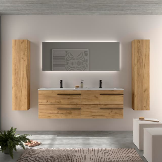 Detalle 2 de Salgar Vilna mueble baño 4 cajones con lavabo 2 pozas 🚽