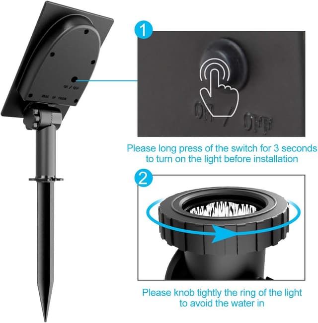 Detalle 2 de NATPOW 3-Lamp Submersible Pond Lights