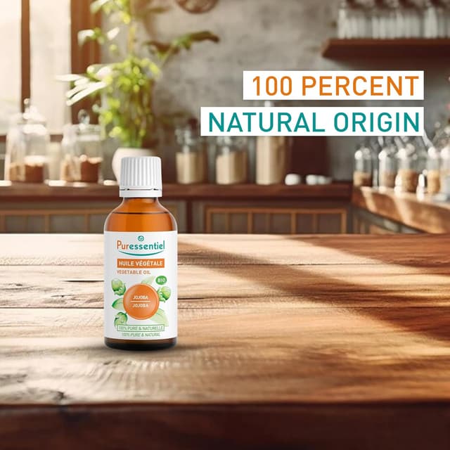 Detalle de Puressentiel Olio Vegetale di Jojoba Bio 100% puro (50 ml) – azione equilibrante, idratante e rigenerante