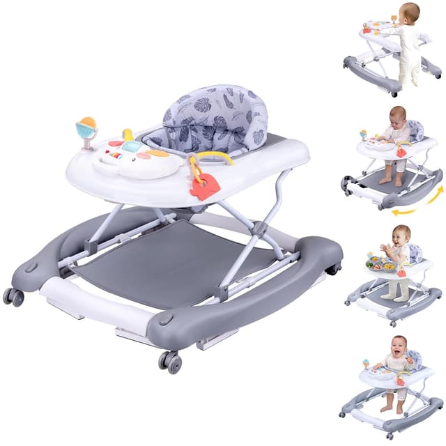 Detalle de Foldable 5-in-1 Baby Walker with Trampoline Mat 👶