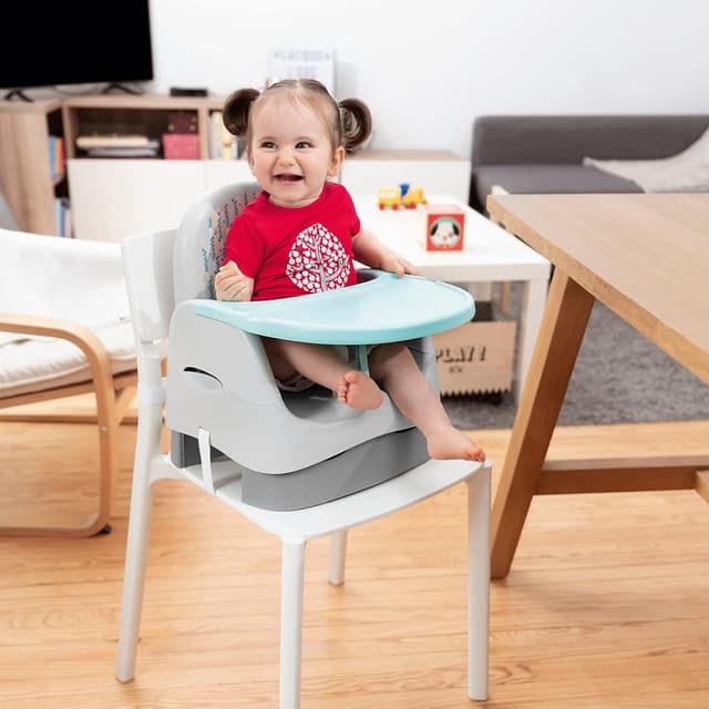 Detalle de Badabulle Rehausseur de chaise enfant Trendy Meal : assise universelle, tablette réglable et pliage compact