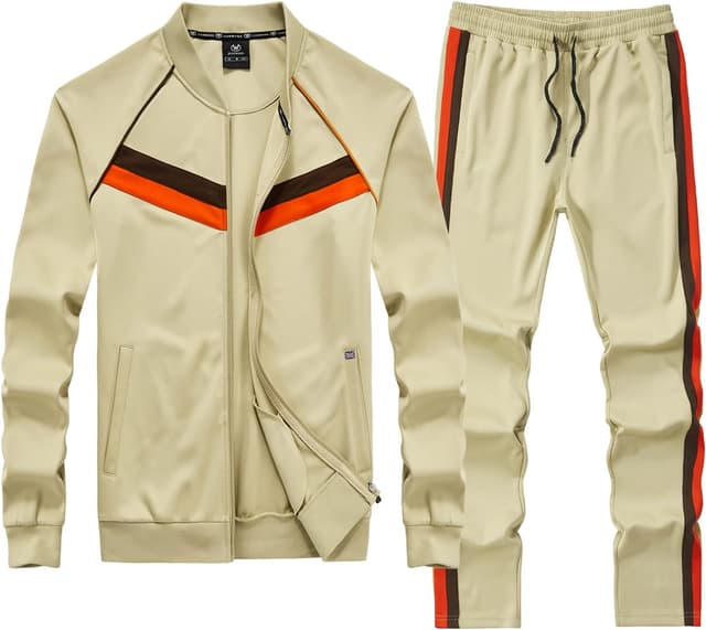 Detalle 2 de W JIANWANG Herren Trainingsanzug Set mit Reißverschluss