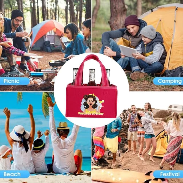 Detalle de UV STYLISH „Fabulous Birthday“ Handtasche als Tragetasche für 6 Flaschen