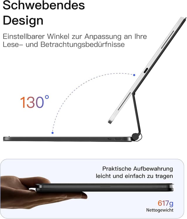 Detalle de Inateck NeoMagic Magnetische Tastaturhülle 11 Zoll