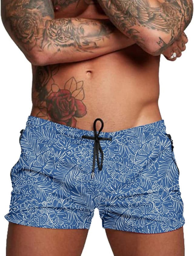 Detalle de COOFANDY Quick-Dry Men’s Swim Trunks with Mesh Lining, Zipper Pockets & Adjustable Waist
