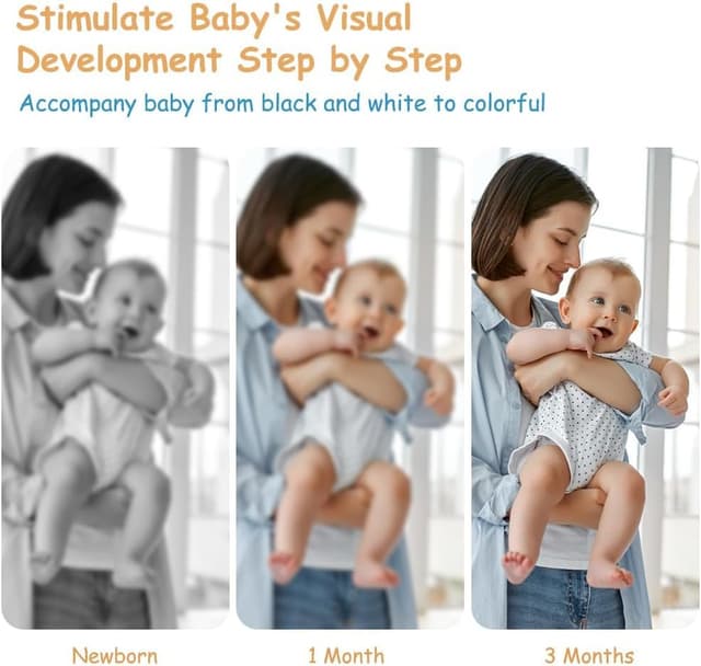 Detalle 2 de Aolso Flash Cards Giochi Neonato, 80 pezzi ad alto contrasto (bianco e nero e colorate) per stimolazione visiva