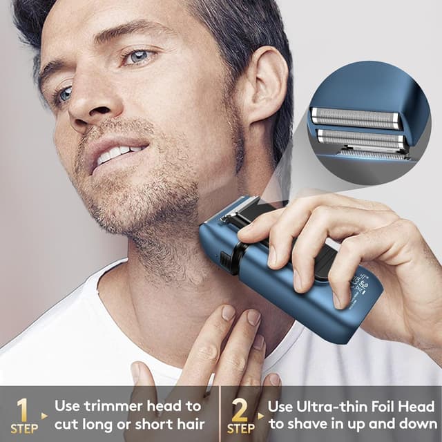 Detalle de Brightup Foil Shaver for Men with Pop Up Trimmer, USB‑C Rechargeable and Waterproof