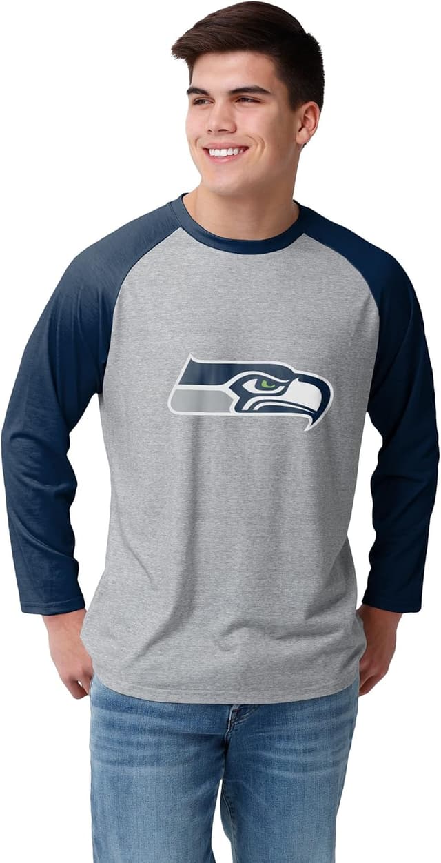 Thumbnail 6 de FOCO NFL Men’s Team Logo Raglan T-Shirt (Officially Licensed)