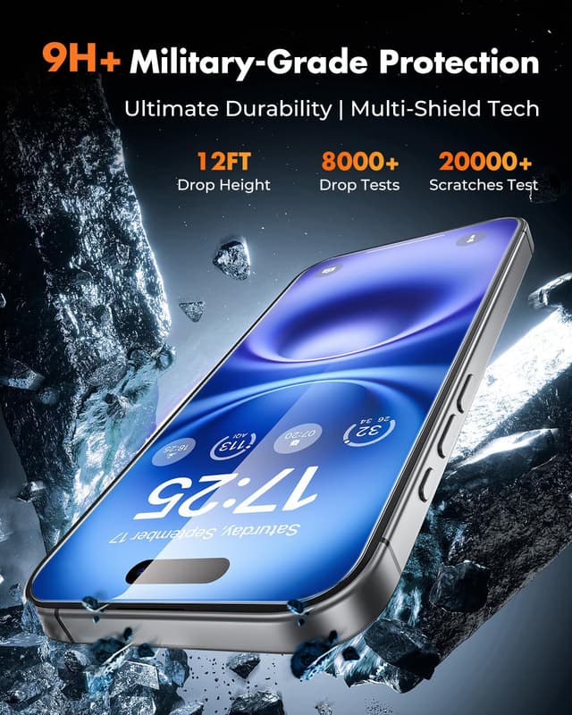 Detalle 2 de UNBREAKcable 2+2 Pack Screen Protector & Camera Lens Protector for iPhone 16 (6.1")