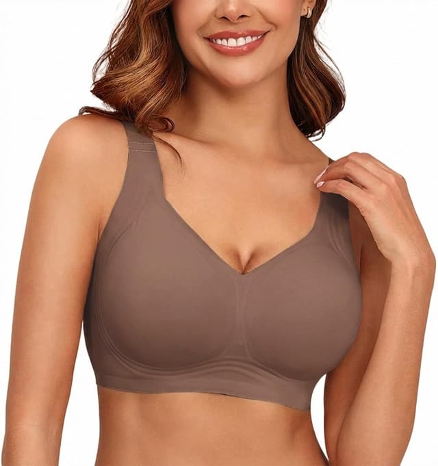 Detalle de Mivorica Jelly BH ohne Bügel – nahtloses Minimizer-/Entlastungs-Bustier für Schlaf & Alltag