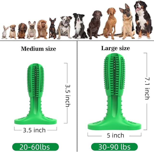 Detalle de HETOO Dog Chew Toys Natural Rubber Grinding Rod with Toothbrush-Style Bristles