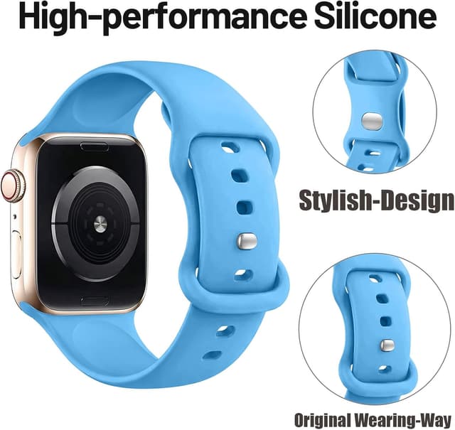 Detalle 2 de HdanMole Sport Strap (Silicone) Compatible with Apple Watch Straps 46mm–38mm and Series 11–1/SE